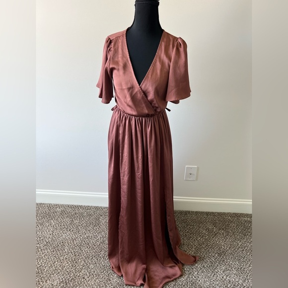 Baltic Born Dusty Rose Maxi Dress Size XS faux wrap top - Picture 1 of 6